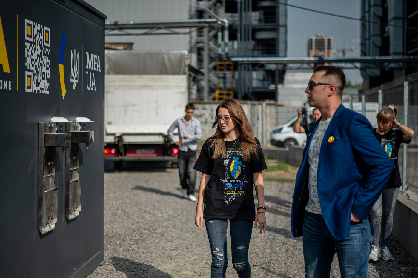 Water station components staged for delivery to a Ukrainian community